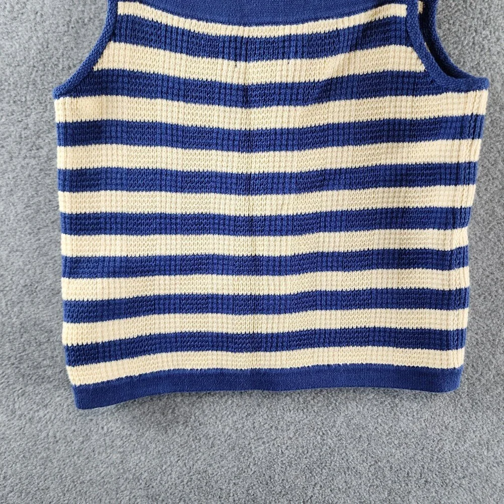 Polo Ralph Lauren Sleeveless Striped Sweater Top&Shorts Set Girls 6X Blue/Cream